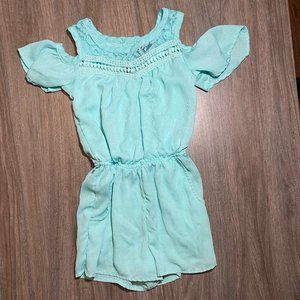 Paper Doll Girls Turquoise Romper Size 8